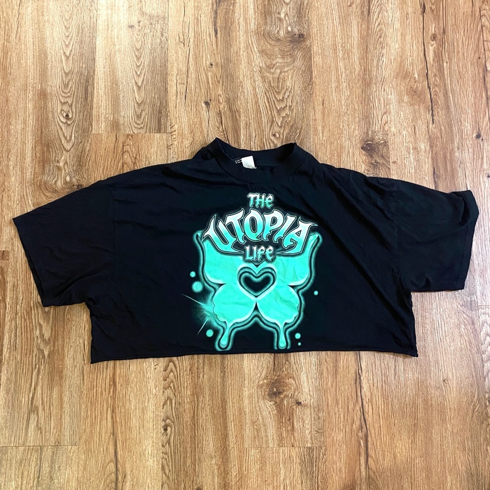 H&M Cropped Graphic T-Shirt